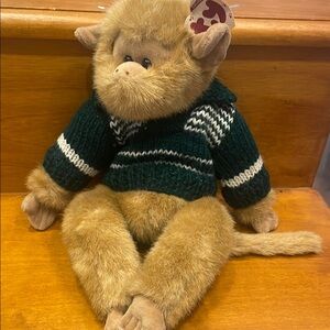 Plush Monkey with Green Sweater Ty brand Justin